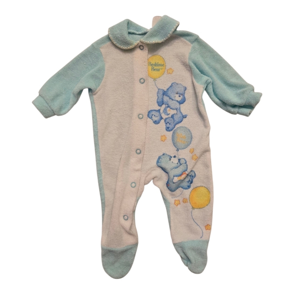 Vintage 1980s-1990s Care Bears Pastel Bedtime Bear Footie Pajamas